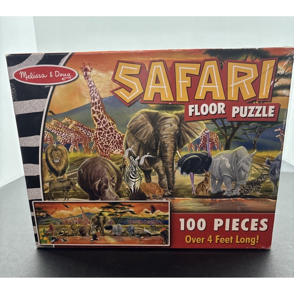 Melissa & Doug African Plains Safari Jumbo Jigsaw Floor Puzzle 100 pcs - Safari